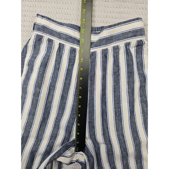 Madewell Pants Womens XXS Linen Blend Cropped Wide Leg Nautical Beachy - Picture 5 of 10
